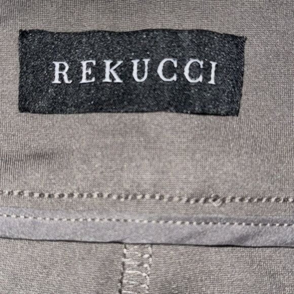 Rekucci Womens Taupe Straight-Leg Stretch Pants Size 16 Rayon/Nylon Blend - Picture 2 of 10